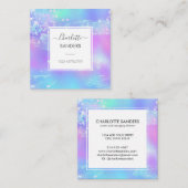 Carte De Visite Carré Parties scintillant étincelante holographique irid (Devant / Derrière)