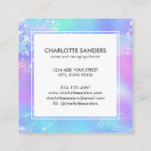 Carte De Visite Carré Parties scintillant étincelante holographique irid (Dos)