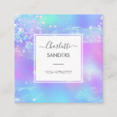 Carte De Visite Carré Parties scintillant étincelante holographique irid (Devant)