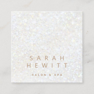 Carte De Visite Carré ・ parties scintillant fausse blanche