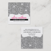 Carte De Visite Carré Parties scintillant GLAMOR moderne élégant rose br (Devant / Derrière)