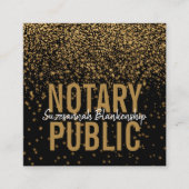 Carte De Visite Carré Parties scintillant Gold sur Noir personnalisé QR (Devant)