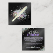Carte De Visite Carré Parties scintillant holographique BB Glow (Devant / Derrière)