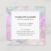 Carte De Visite Carré Parties scintillant holographique moderne en or ar (Dos)