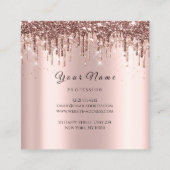 Carte De Visite Carré Parties scintillant Lashes Rose Nails Manicure Ski (Dos)