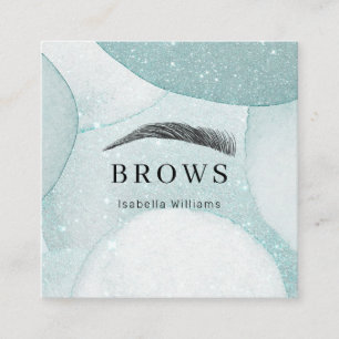 Carte De Visite Carré Parties scintillant moderne Augenbrauen Visitenkar