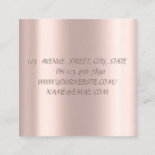 Carte De Visite Carré Parties scintillant moderne élégante lèvres, Cisea (Dos)