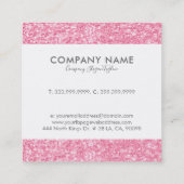 Carte De Visite Carré Parties scintillant moderne rose Faux (Dos)