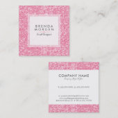 Carte De Visite Carré Parties scintillant moderne rose Faux (Devant / Derrière)