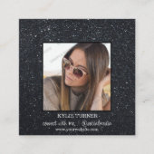 Carte De Visite Carré Parties scintillant noire | Photo | Social Media Q (Devant)