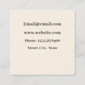 Carte De Visite Carré Parties scintillant or Rose floral (Dos)