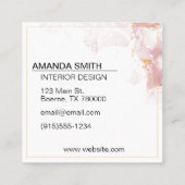 Carte De Visite Carré Parties scintillant or rose moderne (Dos)