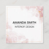 Carte De Visite Carré Parties scintillant or rose moderne (Devant)