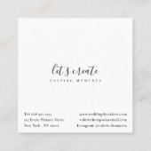 Carte De Visite Carré Parties scintillant or rose pâle plume moderne élé (Dos)