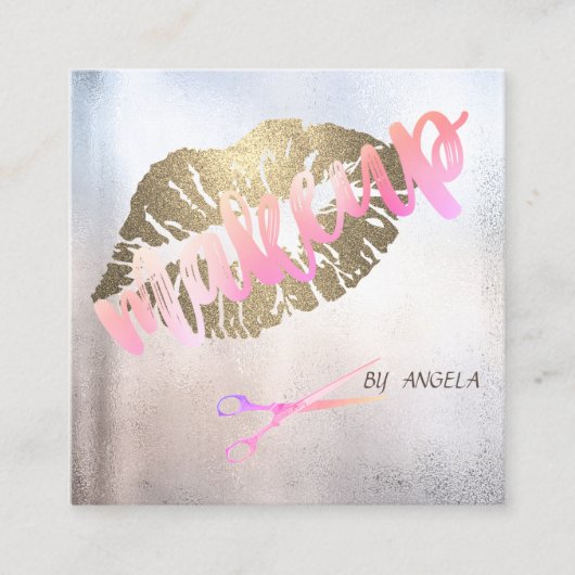 Carte De Visite Carré Parties scintillant professionnelle moderne élégan (Devant)