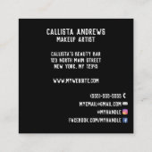 Carte De Visite Carré Parties scintillant Rose brillant Lèvres  (Dos)