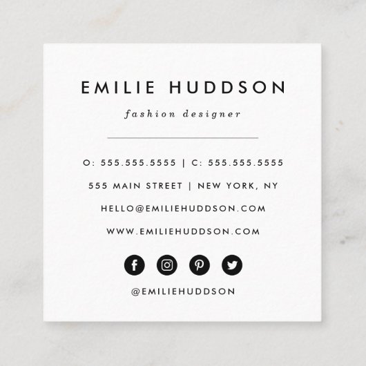 Carte De Visite Carré Parties scintillant rose, Étincelle, Arrière - pla (Dos)