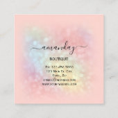 Carte De Visite Carré Parties scintillant rose Holographie Hanger mode (Dos)