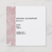 Carte De Visite Carré Parties scintillant rose lèvres et Rose Gold Tropi (Dos)