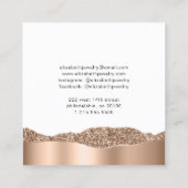 Carte De Visite Carré Parties scintillant rose or bijouterie (Dos)