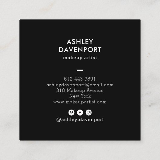 Carte De Visite Carré Parties scintillant rose rose rose moderne brosses (Dos)