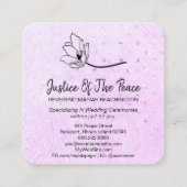 Carte De Visite Carré *~* Parties scintillant Violet Magenta Line Art Fl (Dos)