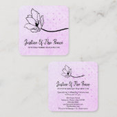 Carte De Visite Carré *~* Parties scintillant Violet Magenta Line Art Fl (Devant / Derrière)