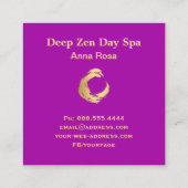 Carte De Visite Carré *~* Parties scintillant Zen méditation Reiki Gold (Dos)