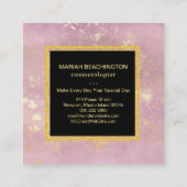 Carte De Visite Carré Parties scintillantes en pastel de flocon d'or (Dos)