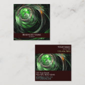 Carte De Visite Carré Partout dans le monde Green Abstrait Art Professio (Devant / Derrière)