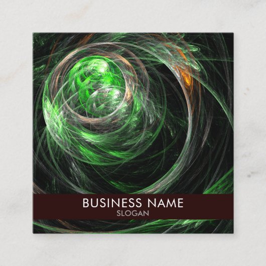 Carte De Visite Carré Partout dans le monde Green Abstrait Art Professio (Devant)