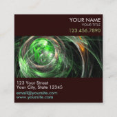 Carte De Visite Carré Partout dans le monde Green Abstrait Art Professio (Dos)