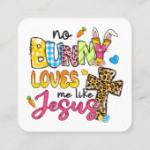 Carte De Visite Carré Pas de lapin m'aime Comme Jésus design (Dos)