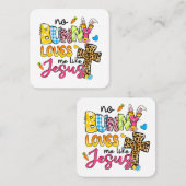 Carte De Visite Carré Pas de lapin m'aime Comme Jésus design (Devant / Derrière)