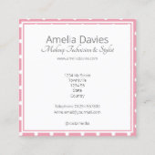 Carte De Visite Carré Passez Rose Polka Dot (Dos)