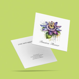 Carte De Visite Carré Passionné Purple Passion Fleur