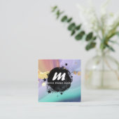 Carte De Visite Carré *~* Pastel AP66 Gold Parties scintillant QR Rainbo (Debout devant)