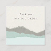 Carte De Visite Carré Pastel Aqua Kraft Mountain Merci Pour Votre Comman (Devant)
