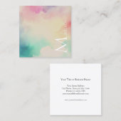 Carte de visite Carré Pastel Aquarelle élégant (Devant / Derrière)