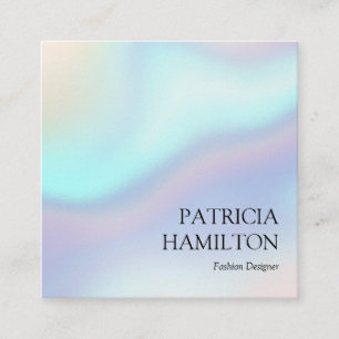 Carte De Visite Carré Pastel Colors Holographique Girly Minimaliste Élég