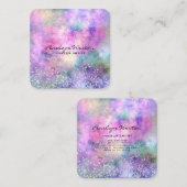 Carte De Visite Carré Pastel élégant Abstrait avec Parties scintillant a (Devant / Derrière)