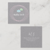 Carte De Visite Carré Pastel Macarons Logo Boulangerie Baker (Devant / Derrière)