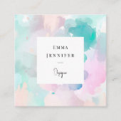 Carte De Visite Carré Pastel moderne Abstrait Motif peint (Devant)