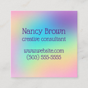 Carte De Visite Carré Pastel Rainbow Gradient Personnalisé