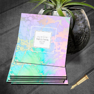 Carte De Visite Carré Pastel Rainbow Islands Abstrait ID798