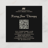 Carte De Visite Carré *~* PASTEL Rainbow QR MarbleLuxe Initial AP66 (Dos)