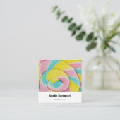Carte De Visite Carré Pastel Rainbow Spiral Candy Photo (Debout devant)