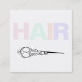 Carte De Visite Carré *~* Pastels simples de cheveux Ciseaux minimaux d' (Devant)