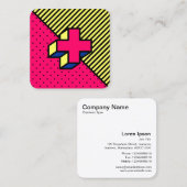 Carte De Visite Carré Patch Neo-Memphis - Signal Cross/Plus (Devant / Derrière)
