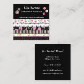 Carte De Visite Carré Patchwork Roses Grandes Pois Seamstress Squale (Devant / Derrière)